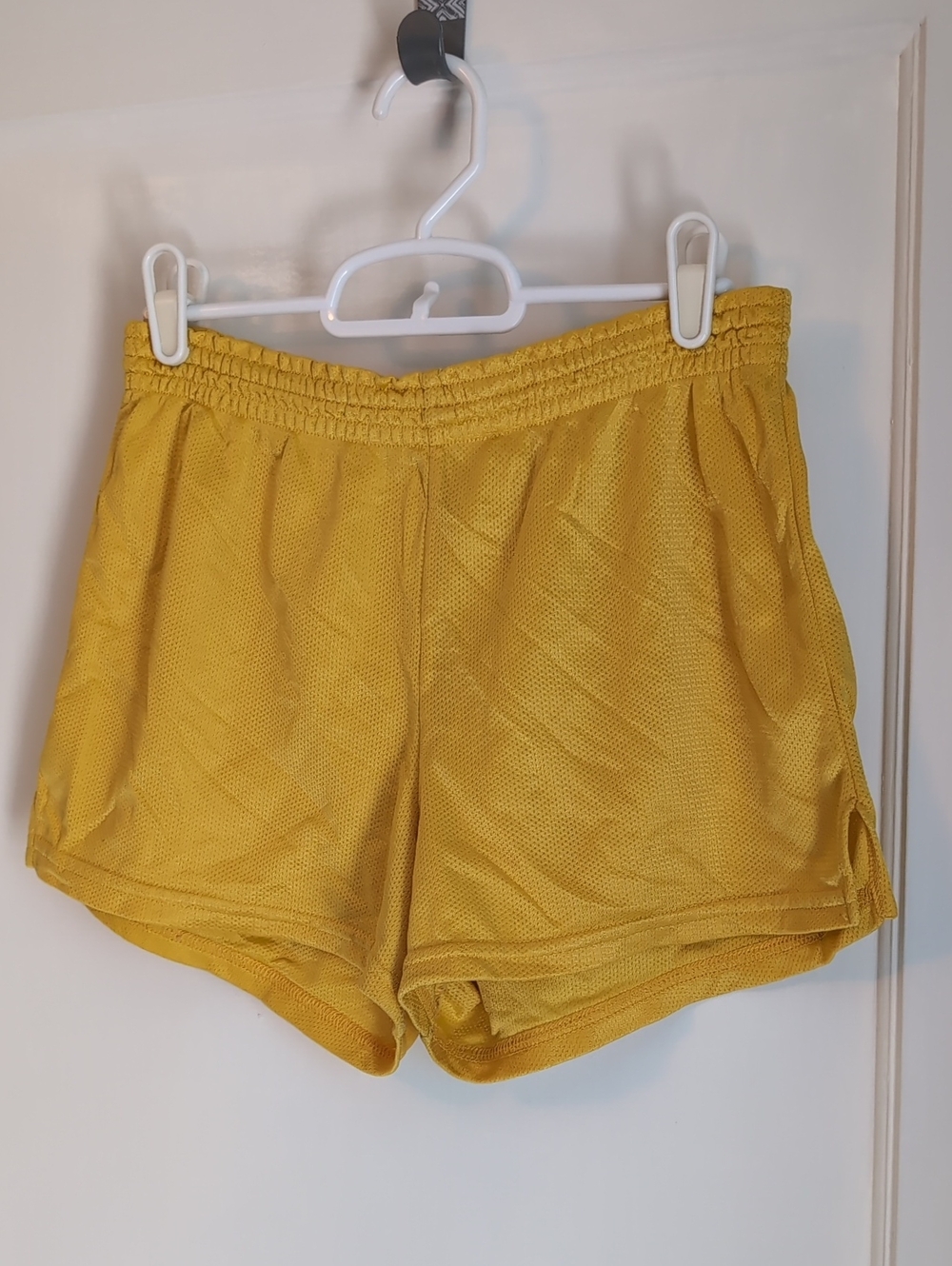 Soffe Women's Yellow Mesh Athletic Shorts